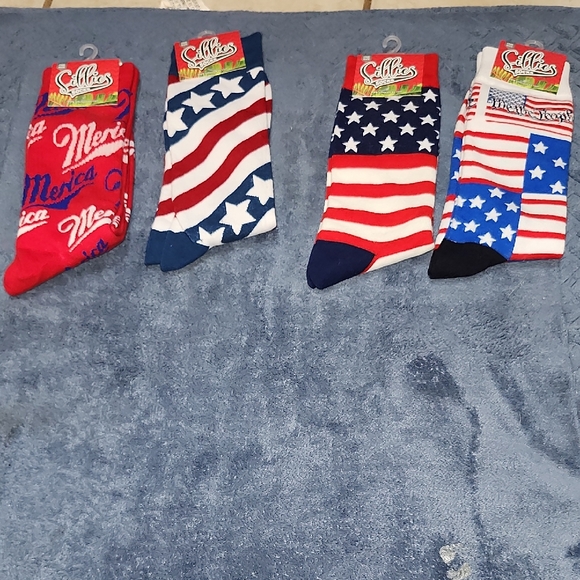 Sillies socks Other - 4 For $25 Red and White Casual Socks with Patriotic Designs